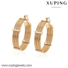 94380 arabic style free size copper alloy graceful gold hoop earring designs for girlfriend gift